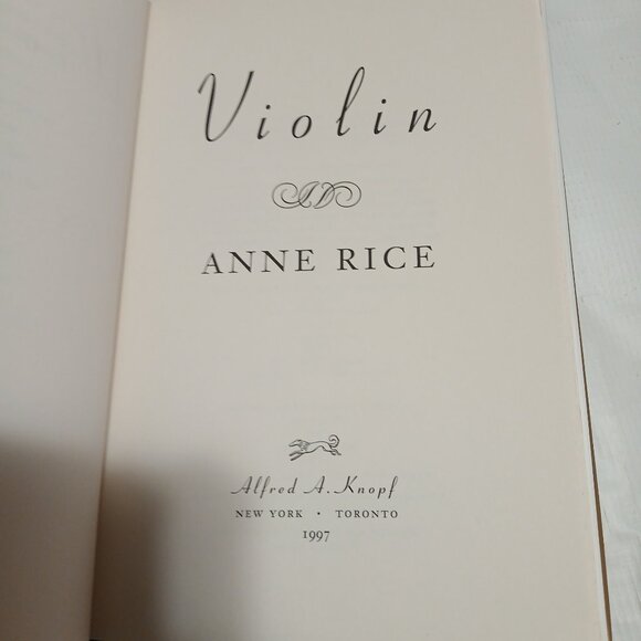 Anne Rice Violin 1st Edition 1997 Hardcover Book with Dust Jacket Vampire Ghost - Picture 3 of 7